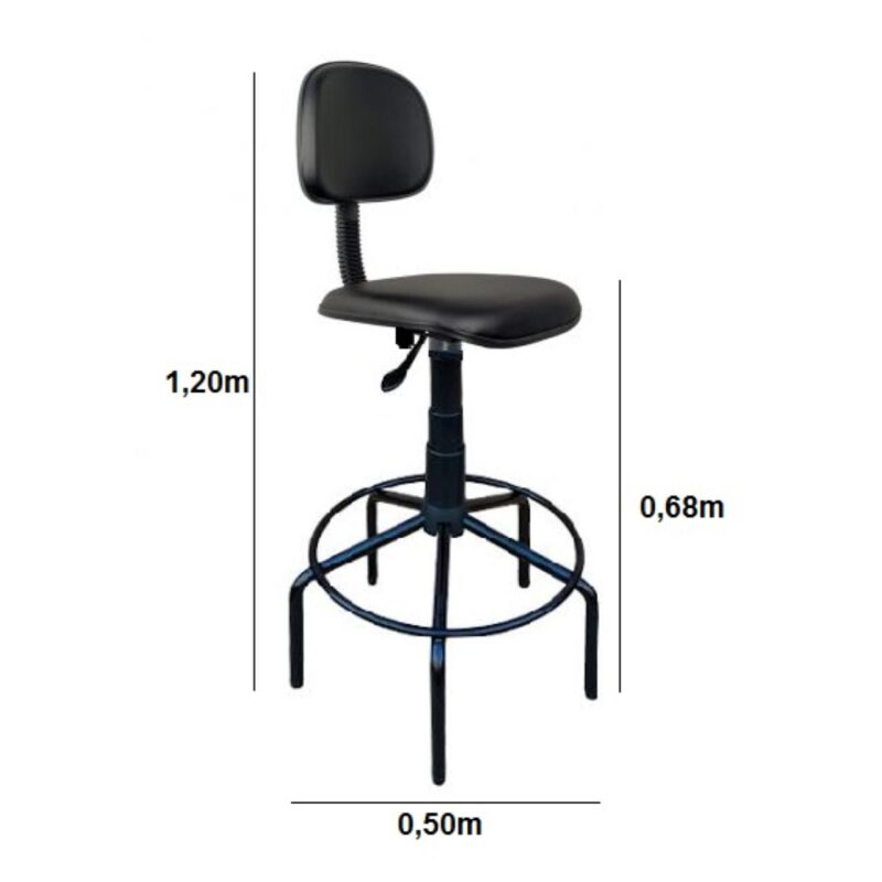Cadeira CAIXA Secretária (Aranha PMD) – Cor Preta 34001 Araguaia Móveis para Escritório 3
