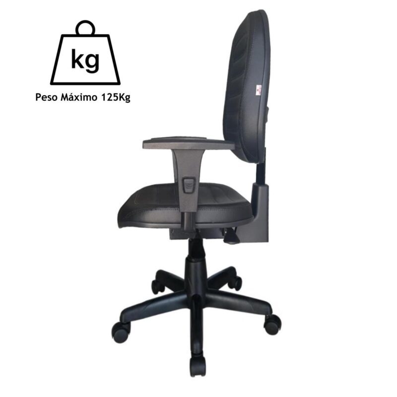 Cadeira Diretorzinha Back System Costurado C/ Braços Reguláveis – Cor Preto 32996 Araguaia Móveis para Escritório 5