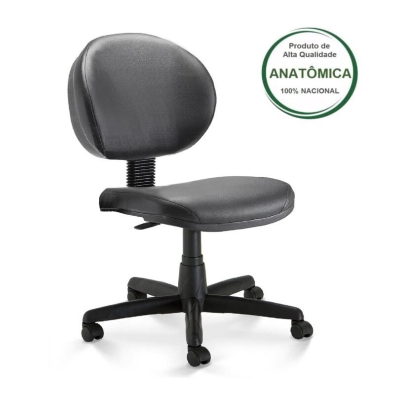 Cadeira Escritório Executiva PLUS LISA S/ BRAÇOS – COR PRETO 32976 Araguaia Móveis para Escritório 2