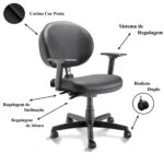 Cadeira Executiva PLUS LISA BACK SYSTEM c/ Braços Reguláveis – COR PRETO 32968 Araguaia Móveis para Escritório 10