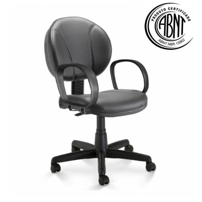 Cadeira Executiva PLUS COSTURADA c/ Braço Corsa – CORINO – COR PRETO – 32978 Araguaia Móveis para Escritório 3