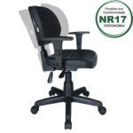Cadeira Executiva Back System COSTURADA com Braços Reguláveis – Cor Preta – 31008 Araguaia Móveis para Escritório 10