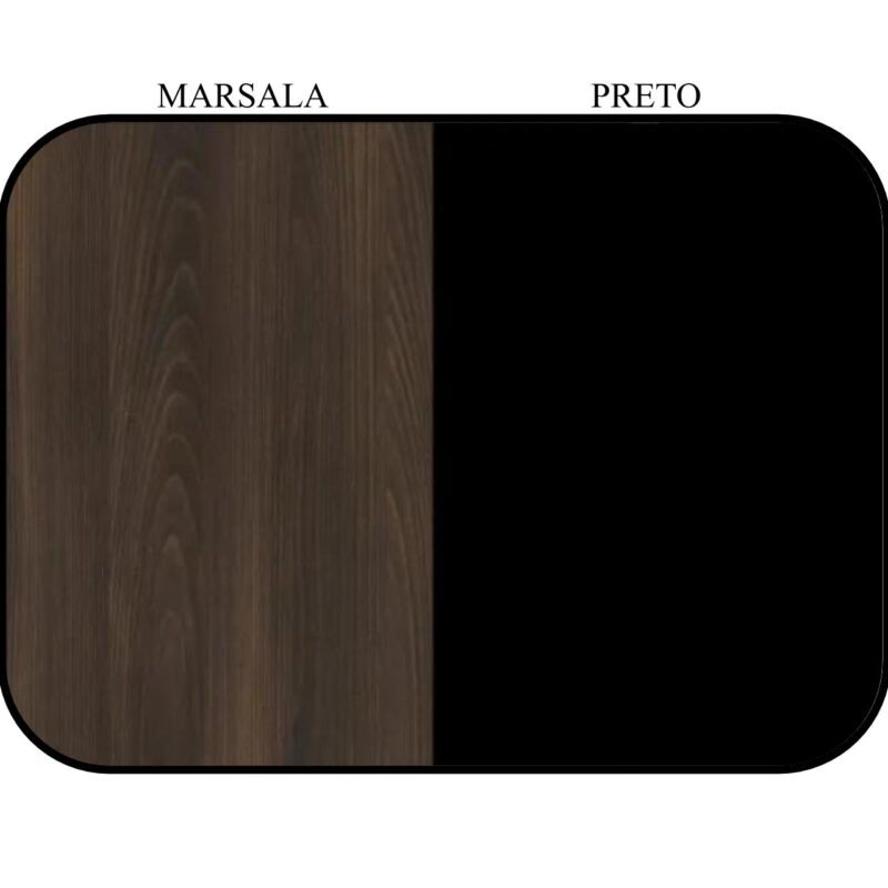 Mesa de Reunião Redonda c/ Caixa de Tomadas -1,10×1,10×0,74m – MARSALA/PRETO – 21440 Araguaia Móveis para Escritório 5