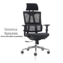 Cadeira Presidente Tela MK – 4011 – COR PRETO 30038 Araguaia Móveis para Escritório