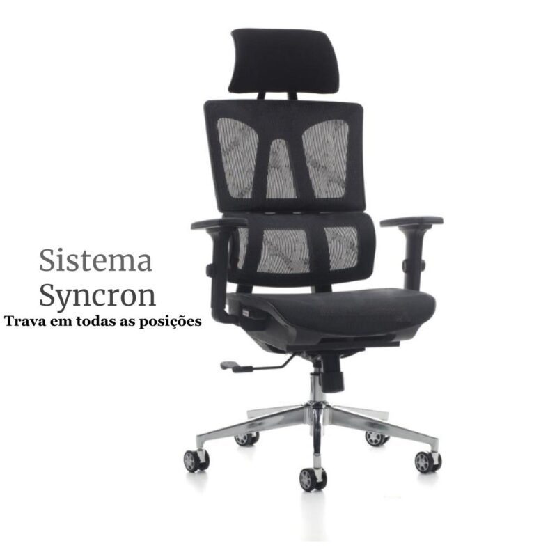Cadeira Presidente Tela MK – 4011 – COR PRETO 30038 Araguaia Móveis para Escritório 2