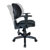 Cadeira Executiva Back System Lisa c/ Braços reguláveis – Cor Preta 31006 Araguaia Móveis para Escritório