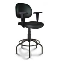 Cadeira Caixa EXECUTIVA LISA com Braços Reguláveis – (Aranha PMD) – Cor Preta – 35003 Araguaia Móveis para Escritório