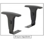 Cadeira Caixa EXECUTIVA LISA com Braços Reguláveis – (Aranha PMD) – Cor Preta – 35003 Araguaia Móveis para Escritório 10