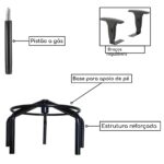 Cadeira Caixa EXECUTIVA LISA com Braços Reguláveis – (Aranha PMD) – Cor Preta – 35003 Araguaia Móveis para Escritório 9