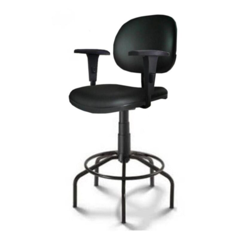 Cadeira Caixa EXECUTIVA LISA com Braços Reguláveis – (Aranha PMD) – Cor Preta – 35003 Araguaia Móveis para Escritório 3