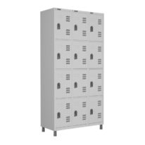 Roupeiro LOCKER de Aço c/ 12 Portas PEQUENAS – 1,90×0,96×0,40m – CZ/CZ – W3 – 11018 Araguaia Móveis para Escritório