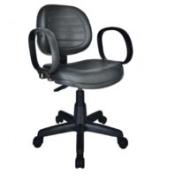 Cadeira Executiva COSTURADA Giratória com Braço CORSA Cor Preta – 31004 Araguaia Móveis para Escritório