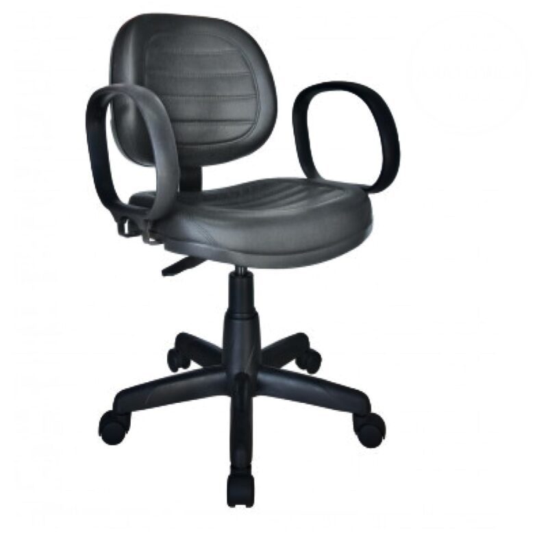 Cadeira Executiva COSTURADA Giratória com Braço CORSA Cor Preta – 31004 Araguaia Móveis para Escritório 2