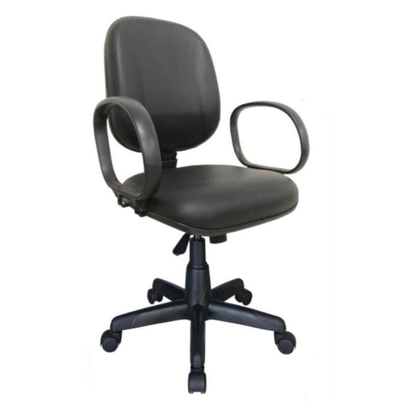 Cadeira Diretor LISA Giratória – Braço Corsa – Corino Preto 30201 Araguaia Móveis para Escritório 2