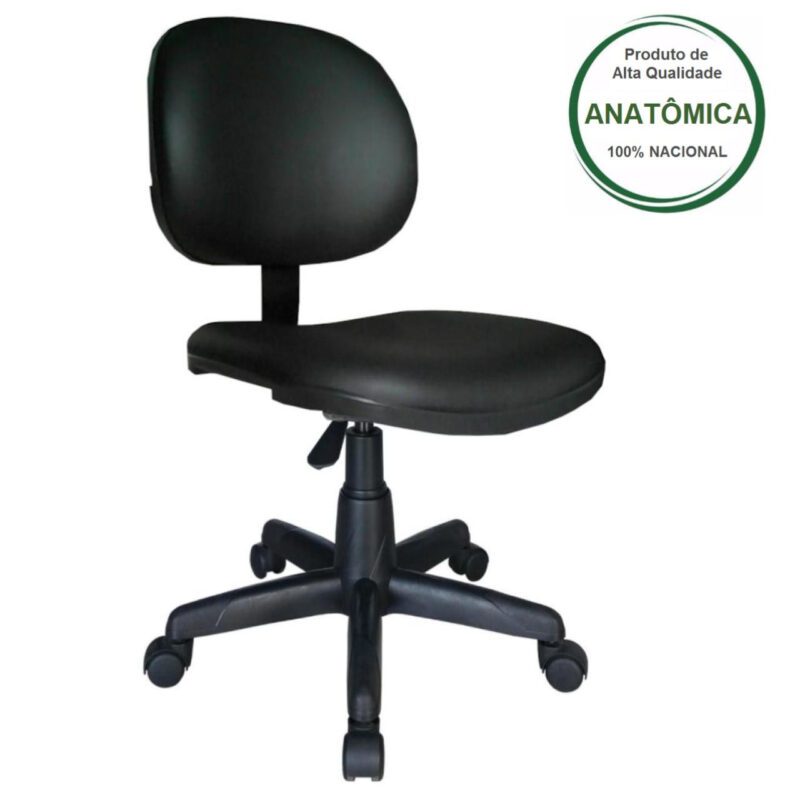 Cadeira Executiva LISA Giratória SEM BRAÇOS Cor Preta – 31000 Araguaia Móveis para Escritório 3