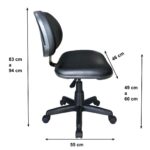 Cadeira Executiva LISA Giratória SEM BRAÇOS Cor Preta – 31000 Araguaia Móveis para Escritório 10