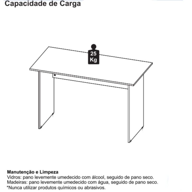 Mesa Escritório 1,50×0,60m – S/ Gavetas MARSALA / PRETO – 23472 Araguaia Móveis para Escritório 6