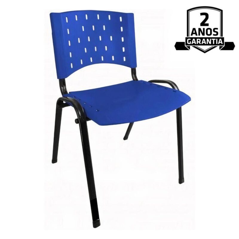 Kit 10 Cadeiras Plásticas 04 pés – COR AZUL – 24003 Araguaia Móveis para Escritório 4