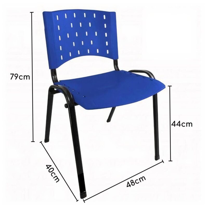 Kit 10 Cadeiras Plásticas 04 pés – COR AZUL – 24003 Araguaia Móveis para Escritório 5