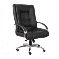 Cadeira Presidente ULTRA Giratória Cromada – ENJOY – Cor Preto – 32961 Araguaia Móveis para Escritório