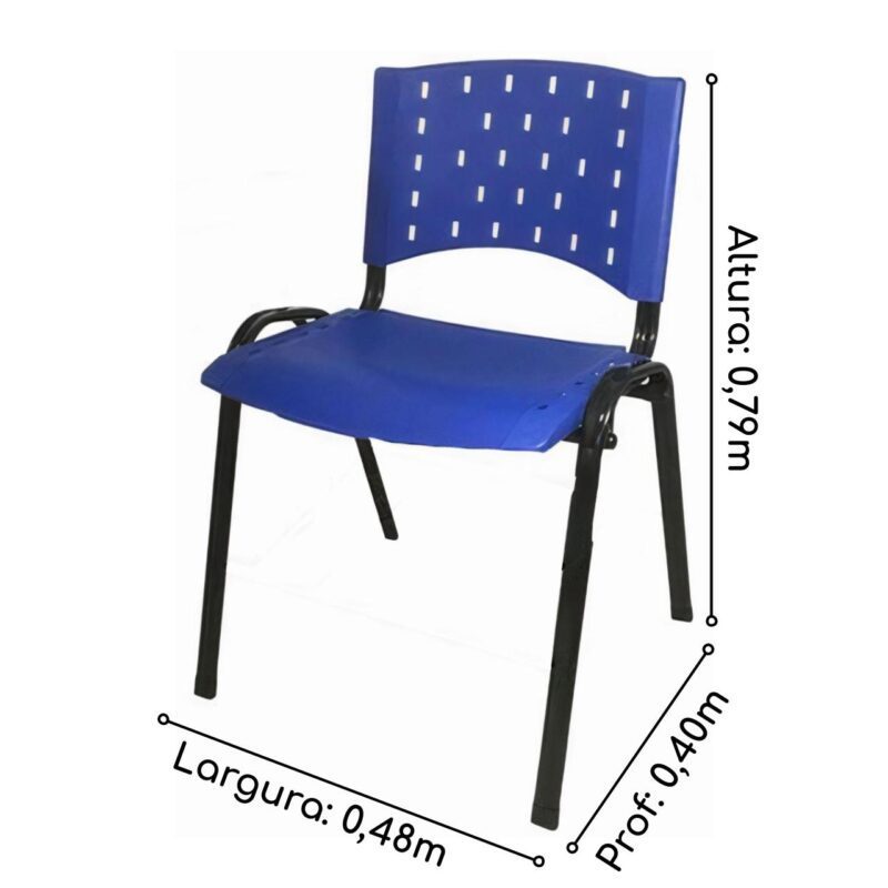 Cadeira Plástica 04 Pés – AZUL – (Polipropileno) – 31205 Araguaia Móveis para Escritório 3