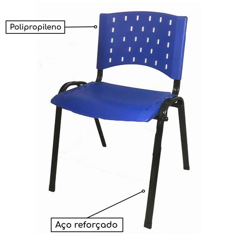 Cadeira Plástica 04 Pés – AZUL – (Polipropileno) – 31205 Araguaia Móveis para Escritório 5