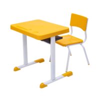 Kit Escolar Individual – (Mesa e Cadeira) – INFANTIL 03 a 06 Anos COR AMARELO – 41087 Araguaia Móveis para Escritório