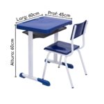 Kit Escolar Individual AZUL – (Mesa e Cadeira) – INFANTIL 03 a 06 Anos 41089 Araguaia Móveis para Escritório 9