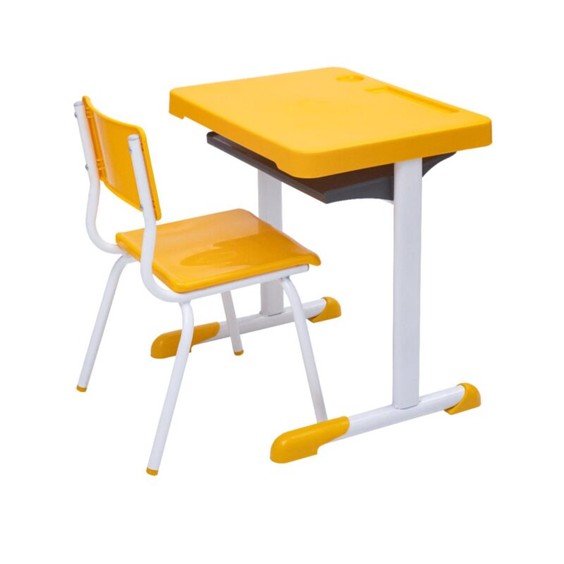 Kit Escolar Individual – (Mesa e Cadeira) – JUVENIL 06 a 09 Anos COR AMARELO – 41083 Araguaia Móveis para Escritório 4