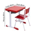 Kit Escolar Individual – (Mesa e Cadeira) – INFANTIL 03 a 06 Anos COR VERMELHO – 41090 Araguaia Móveis para Escritório 8