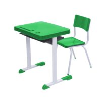 Kit Escolar Individual VERDE Mesa e Cadeira INFANTIL 03 a 06 Anos COR VERDE – 41088 Araguaia Móveis para Escritório