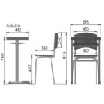 Kit Escolar Individual AZUL – (Mesa e Cadeira) – ADULTO – – COR AZUL – 40081 Araguaia Móveis para Escritório 11