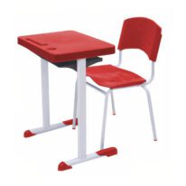 Kit Escolar Individual VERMELHO – (Mesa e Cadeira) – ADULTO – – COR VERMELHO – 40082 Araguaia Móveis para Escritório