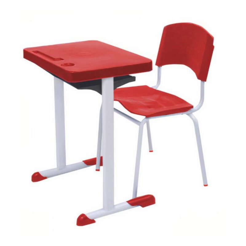 Kit Escolar Individual VERMELHO – (Mesa e Cadeira) – ADULTO – – COR VERMELHO – 40082 Araguaia Móveis para Escritório 2