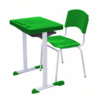 Kit Escolar Individual VERDE – (Mesa e Cadeira) – ADULTO – – COR VERDE – 40084 Araguaia Móveis para Escritório