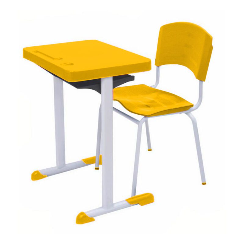 Kit Escolar Individual AMARELO – (Mesa e Cadeira) – ADULTO – – COR AMARELO – 40083 Araguaia Móveis para Escritório 2