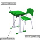 Kit Escolar Individual VERDE – (Mesa e Cadeira) – ADULTO – – COR VERDE – 40084 Araguaia Móveis para Escritório 8