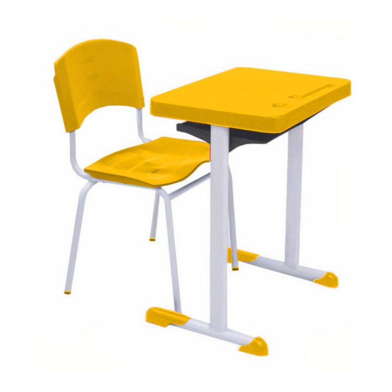 Kit Escolar Individual AMARELO – (Mesa e Cadeira) – ADULTO – – COR AMARELO – 40083 Araguaia Móveis para Escritório 4