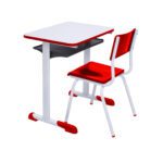Kit Escolar Individual VERMELHO – (Mesa e Cadeira) – INFANTIL – MADEIRA – COR VERMELHO – 40086 Araguaia Móveis para Escritório 7