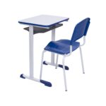 Kit Escolar Individual AZUL – (Mesa e Cadeira) – ADULTO – MADEIRA – COR AZUL – 40095 Araguaia Móveis para Escritório 7