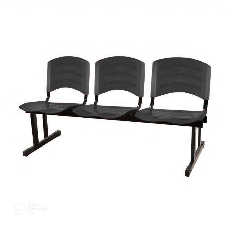 Cadeira Longarina PLÁSTICA 03 Lugares – Cor PRETO 33021 Araguaia Móveis para Escritório 2