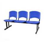 Kit 05 Cadeiras Longarinas PLÁSTICAS 03 Lugares – Cor Azul 33052 Araguaia Móveis para Escritório 8
