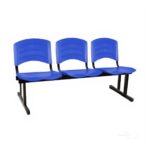 Kit 05 Cadeiras Longarinas PLÁSTICAS 03 Lugares – Cor Azul 33052 Araguaia Móveis para Escritório 10