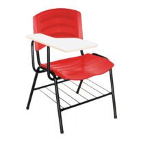 Cadeira Universitária Plástica com Prancheta MDF – COR VERMELHO 34017 Araguaia Móveis para Escritório