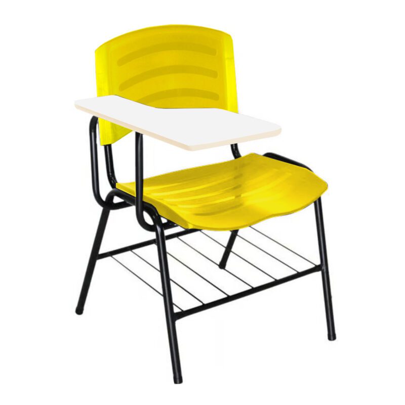 Cadeira Universitária Plástica com Prancheta MDF – COR AMARELO 34019 Araguaia Móveis para Escritório 2