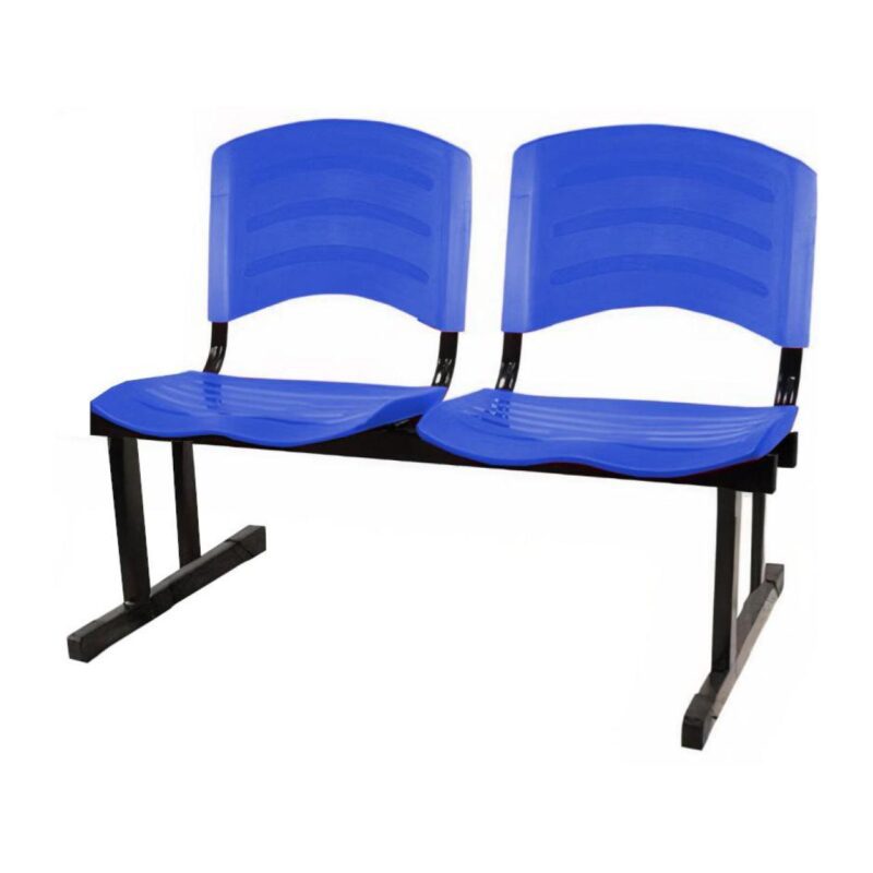 Cadeira Longarina PLÁSTICA 02 Lugares – Cor Azul 33028 Araguaia Móveis para Escritório 2
