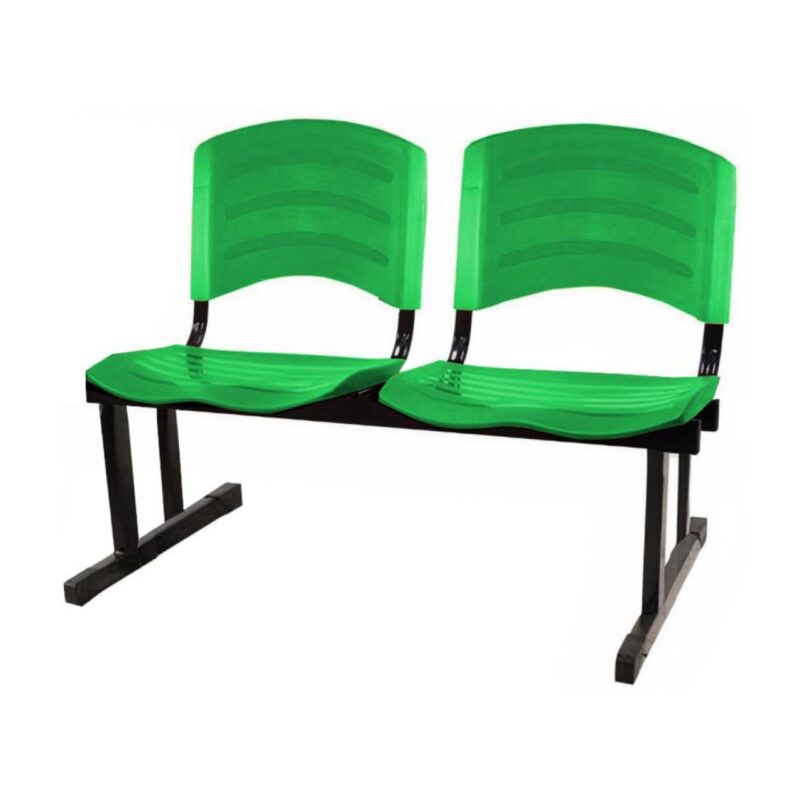Cadeira Longarina PLÁSTICA 02 Lugares – Cor Verde 33029 Araguaia Móveis para Escritório 2
