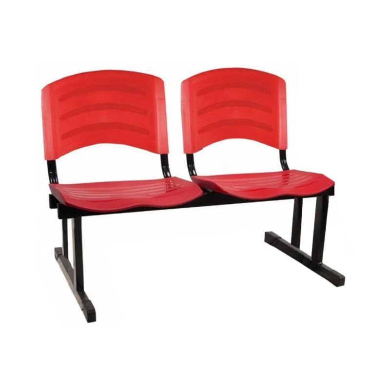 Cadeira Longarina PLÁSTICA 02 Lugares – Cor Vermelho 33027 Araguaia Móveis para Escritório 5