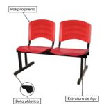 Cadeira Longarina PLÁSTICA 02 Lugares – Cor Vermelho 33027 Araguaia Móveis para Escritório 8