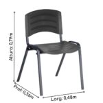 Cadeira Fixa Plástica 04 pés Cor Preto (Polipropileno) 31206 Araguaia Móveis para Escritório 9